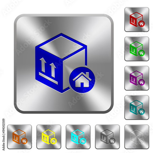 Package warehouse rounded square steel buttons