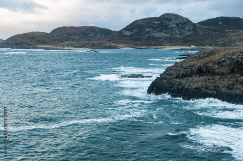 Point of Ardnamurchan / Looking North from the Ardnamurchan Lighthouse at point of Ardnamurchan towards Sgurr nam Meann and Portuairk, Scotland. 01 January 2018.