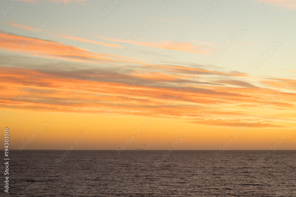Sunset evening sky over sea