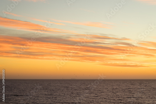 Sunset evening sky over sea