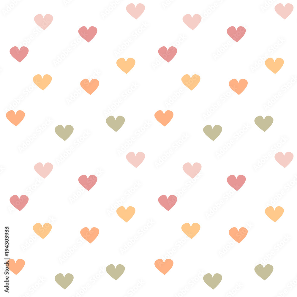 cute lovely hand drawn hearts seamless vector pattern background illustration