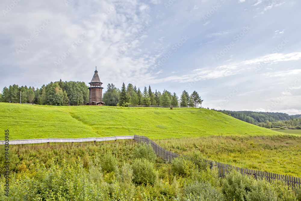 Landscape with the bell tower of the Nikolsky parish. Museum Landscape with the bell tower of the Nikolsky parish. Museum
