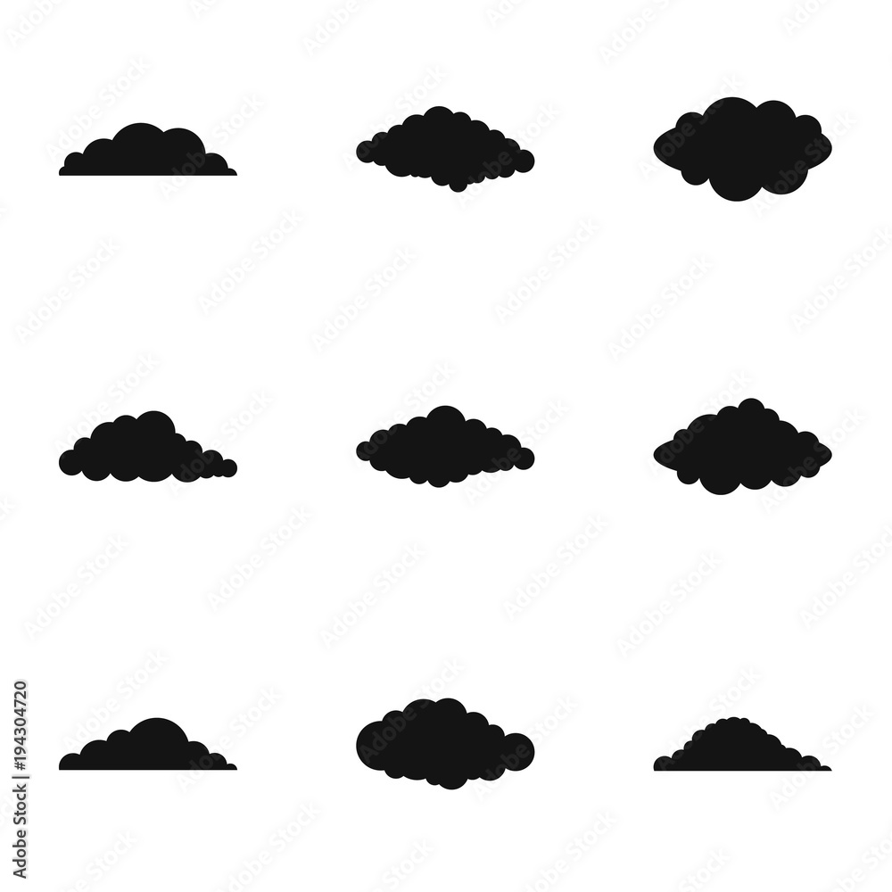 Smoke content icons set. Simple set of 9 smoke content vector icons for web isolated on white background Smoke content icons set. Simple set of 9 smoke content vector icons for web isolated on white background