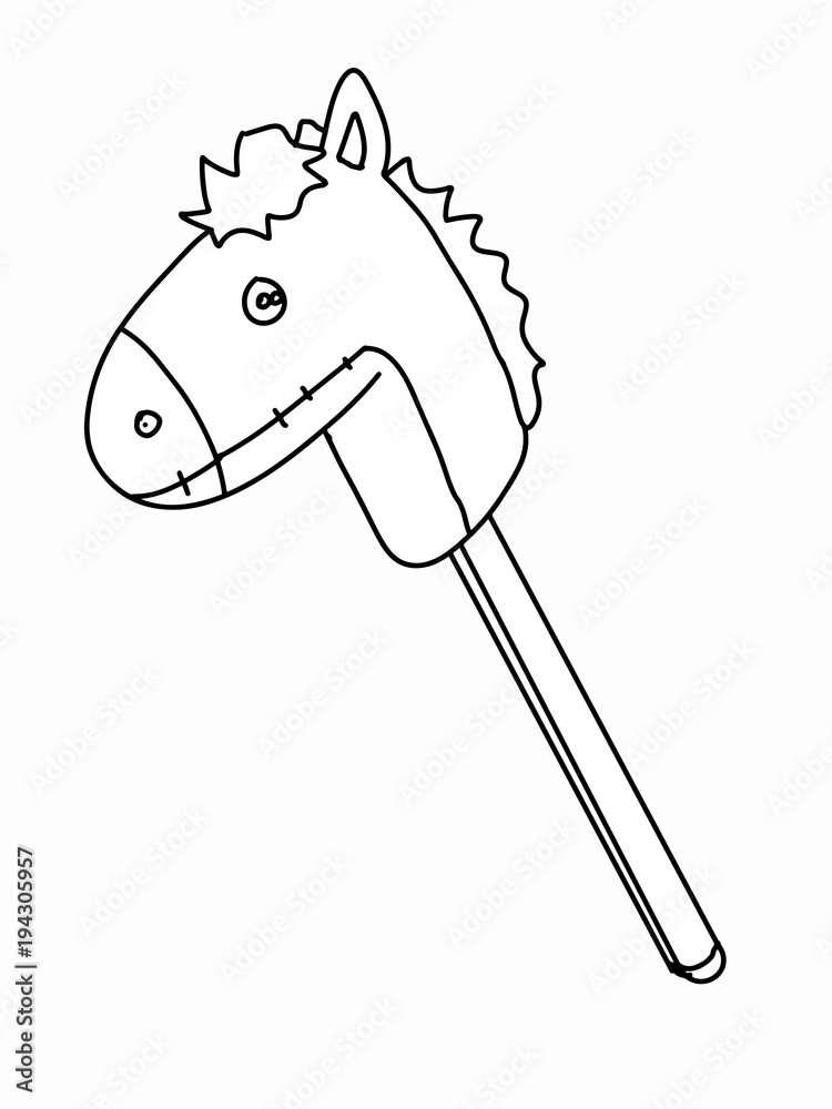 toy horse cartoon drawing Stock Illustration | Adobe Stock