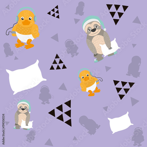 Cute animals pattern background