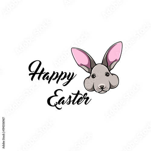 Easter bunny, Happy Easter Vector © khabarushka