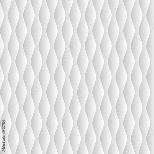 3D Fototapete Schwarz-Weiß - Fototapete Vector gray background of vertical waves. Seamless pattern.