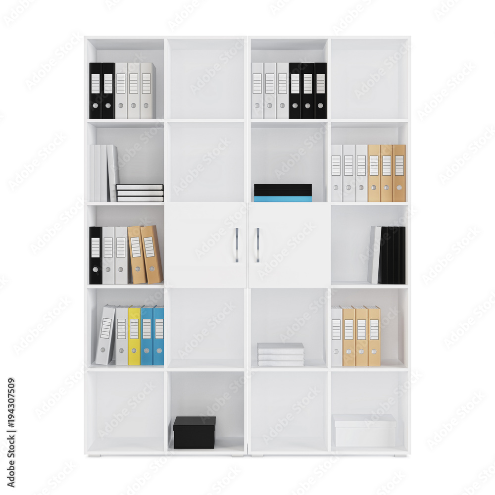 Shelving isolated on white background. 3D rendering. Shelving isolated on white background. 3D rendering.