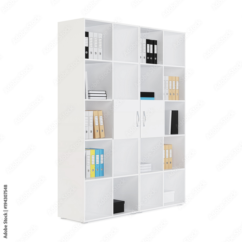 Shelving isolated on white background. 3D rendering. Shelving isolated on white background. 3D rendering.