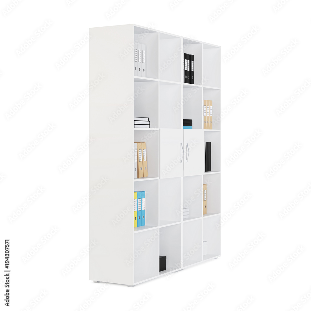 Shelving isolated on white background. 3D rendering. Shelving isolated on white background. 3D rendering.