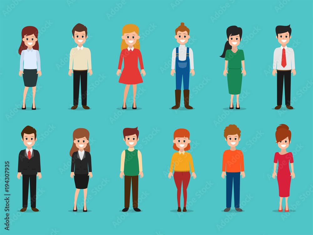 Set of woman and man character. avatar people vector design. business man and business woman collection. Set of woman and man character. avatar people vector design. business man and business woman collection.