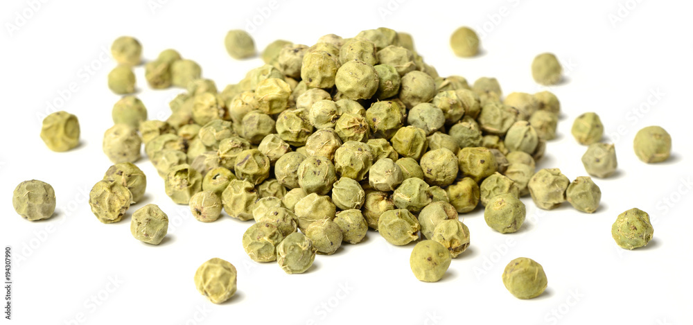 dried green peppercorns isolated on white dried green peppercorns isolated on white