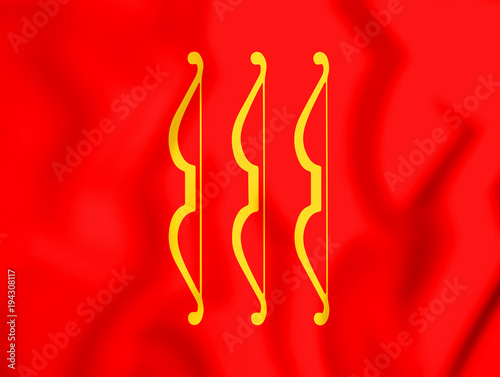 3D Flag of Velikiye Luki (Pskov oblast), Russia. photo