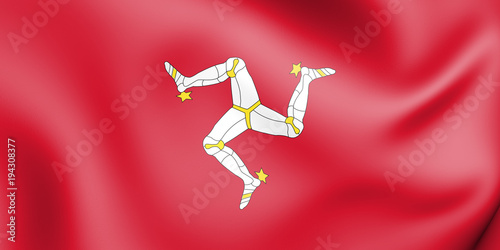 3D Flag of Isle of Mann. photo