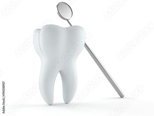 Tooth with dental equipment