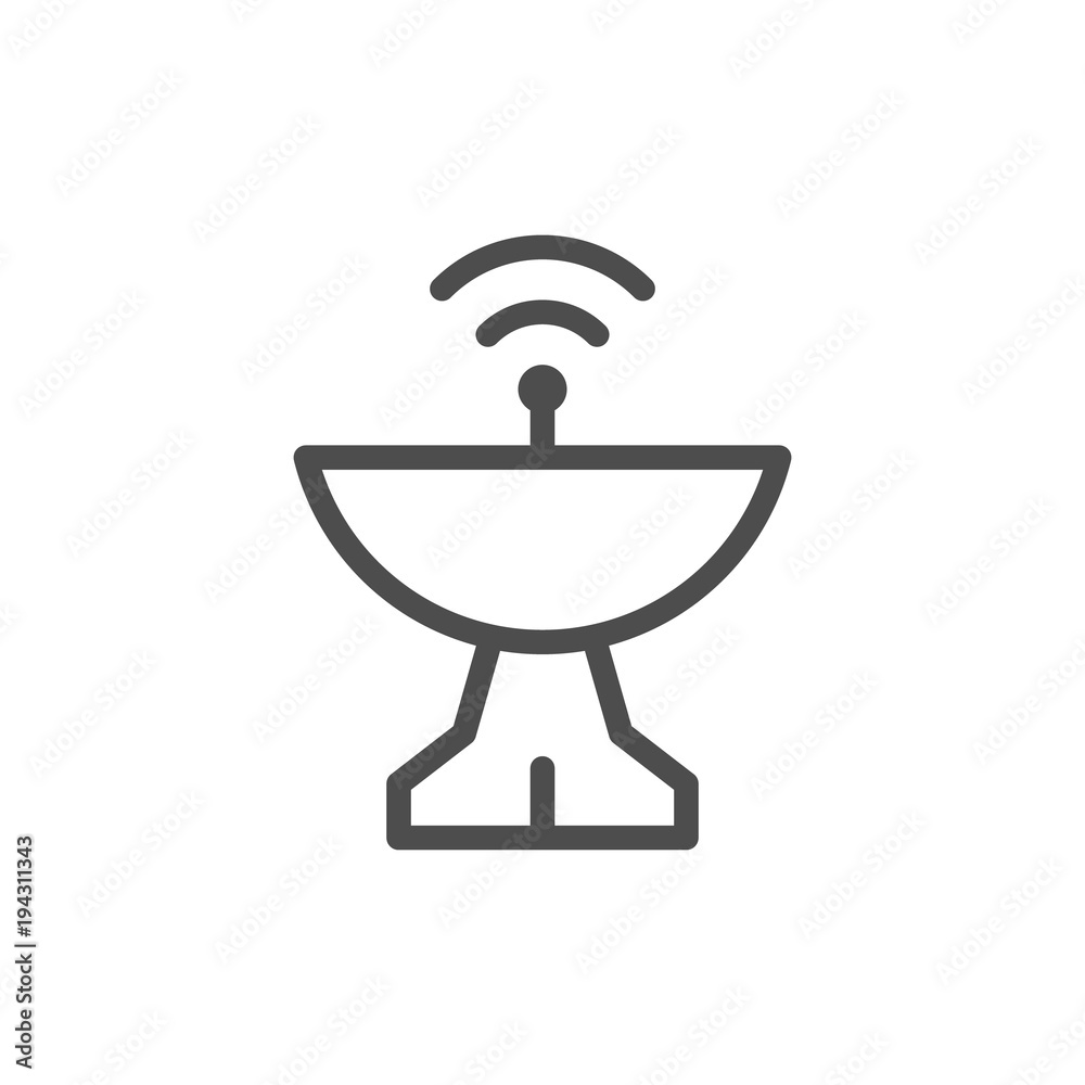 Radar dish line icon Radar dish line icon