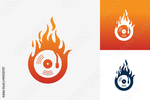 Hot Music Logo Template Design Vector, Emblem, Design Concept, Creative Symbol, Icon