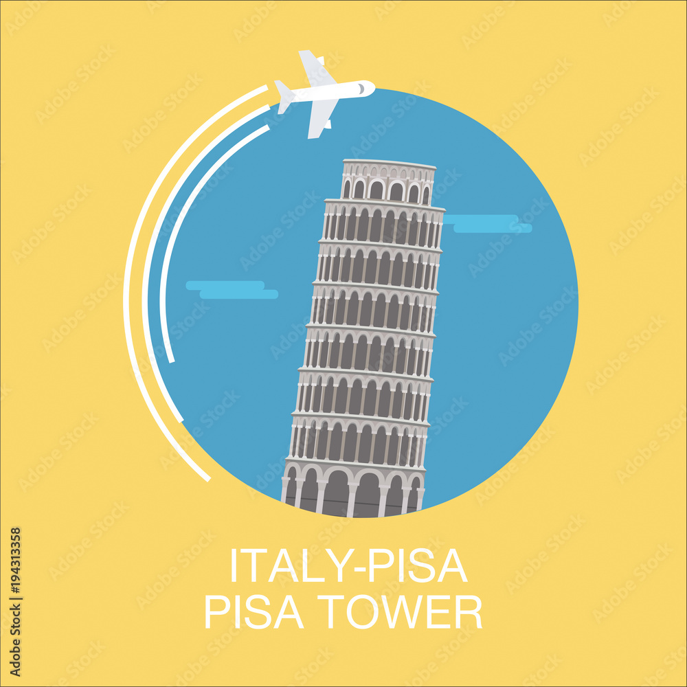 İtaly pisa tower-Illustration