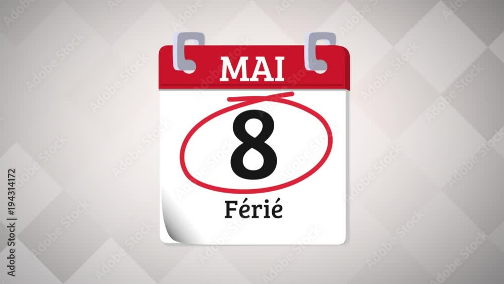 8 mai fond gris à carreaux