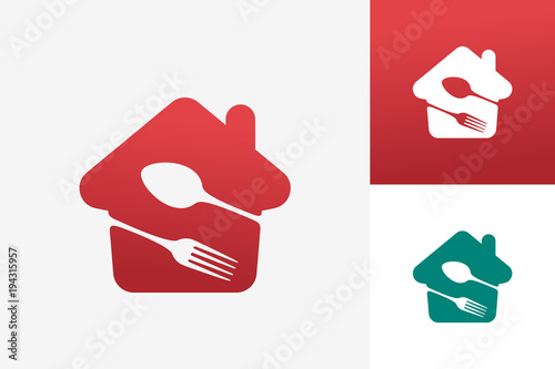 Food Home Logo Template Design Vector, Emblem, Design Concept, Creative Symbol, Icon