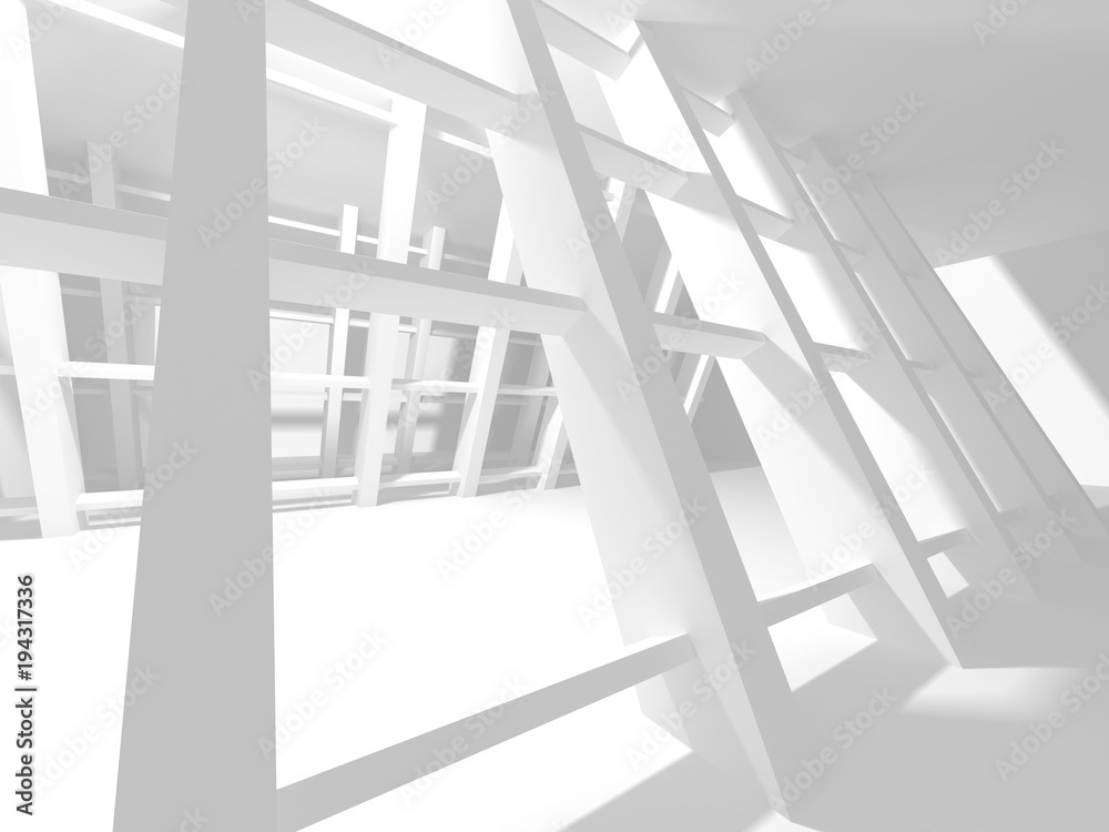 Fototapeta premium Futuristic White Architecture Design Background