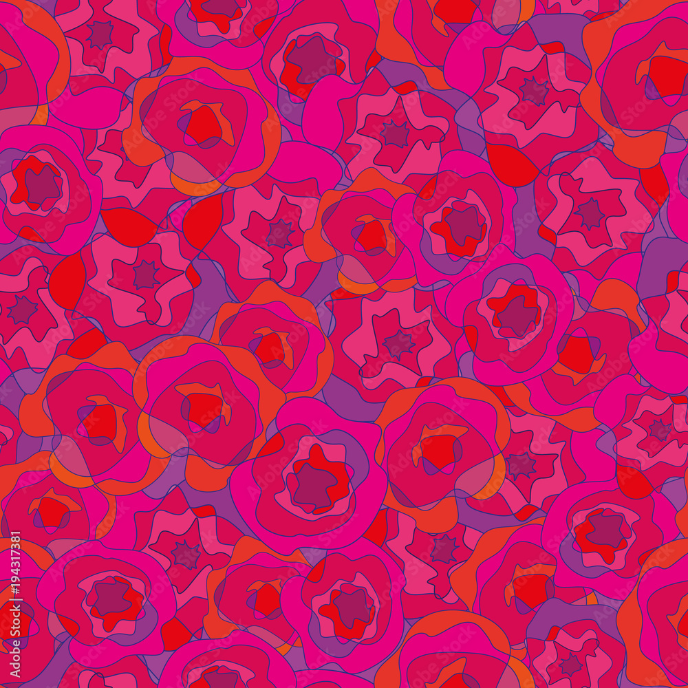 Fototapeta premium bright decorative buds of roses in it is red crimson tones consisting of smooth lines and soft forms on a blue background