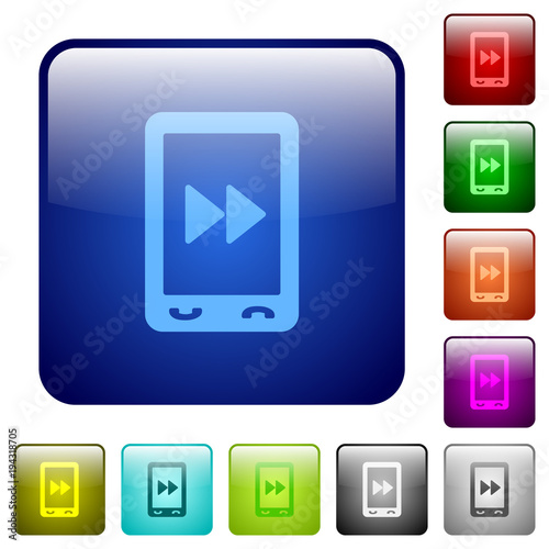 Mobile media fast forward color square buttons