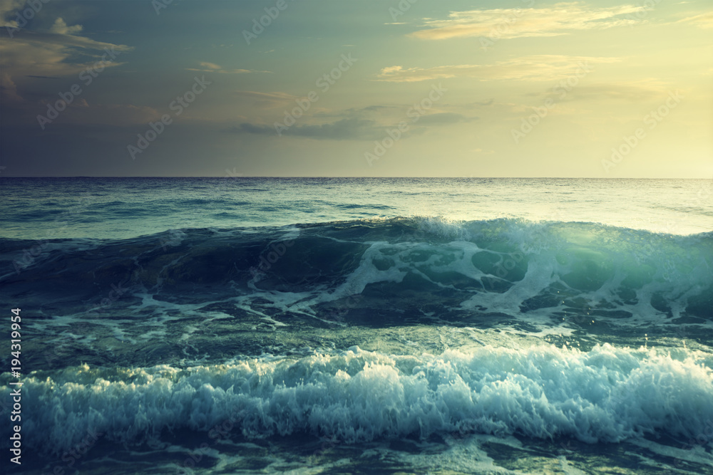 Fototapeta premium Sunset on Seychelles beach