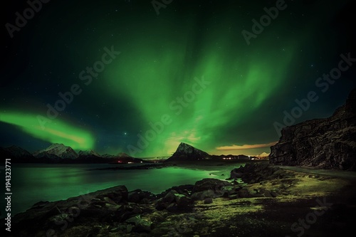 Northern lights at Sandnes in Lofoten © stein