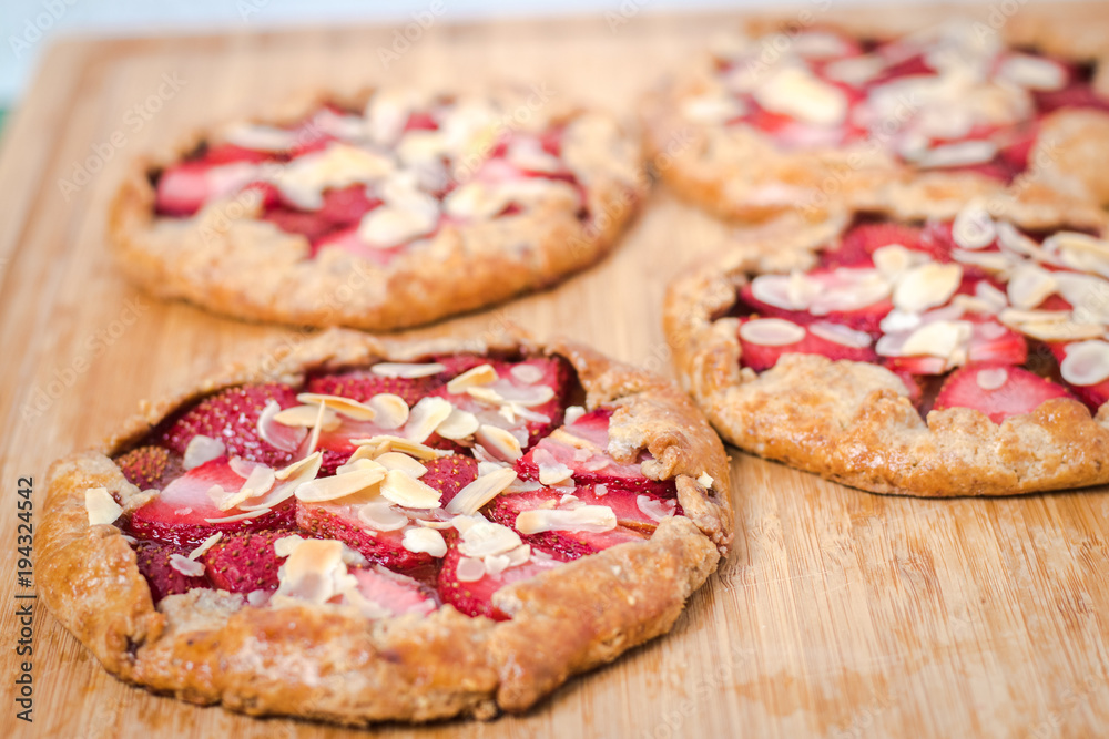 Strawberry almond galette with whipped cream Strawberry almond galette with whipped cream