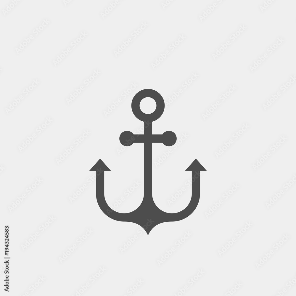 Anchor flat vector icon. Sea anchor flat vector icon Anchor flat vector icon. Sea anchor flat vector icon
