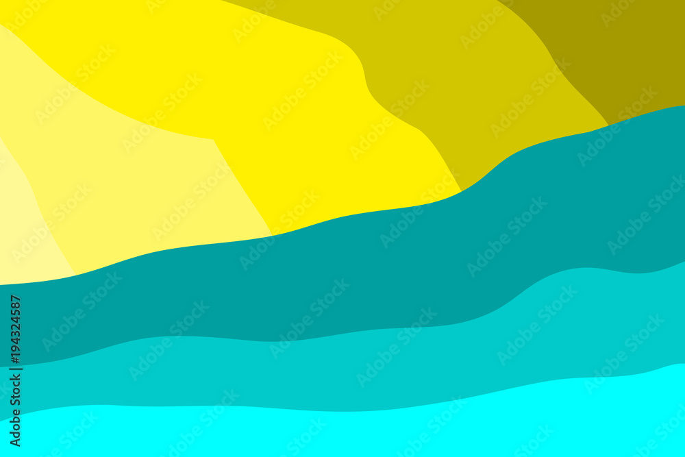 Abstract illustration of the sea and the sun