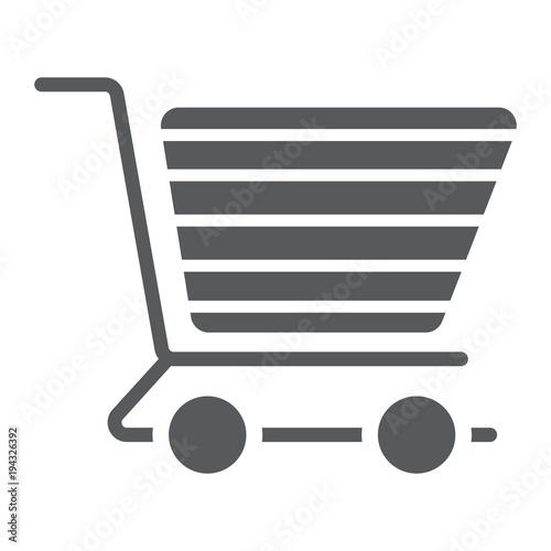 Shopping cart glyph icon, e commerce and store, food retail sign vector graphics, a solid pattern on a white background, eps 10.