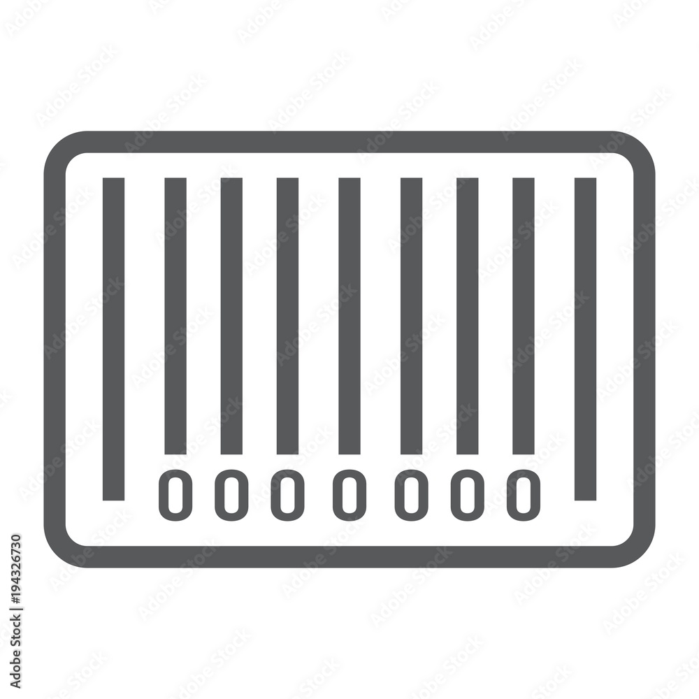 Barcode line icon, e commerce and marketing, scan sign vector graphics, a linear pattern on a white background, eps 10. Barcode line icon, e commerce and marketing, scan sign vector graphics, a linear pattern on a white background, eps 10.