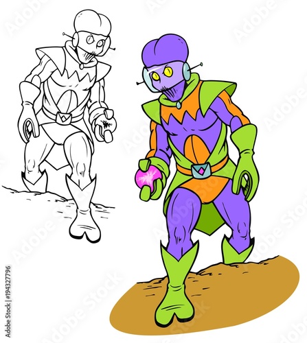 Alien sentry. Comes with bonus black outline version