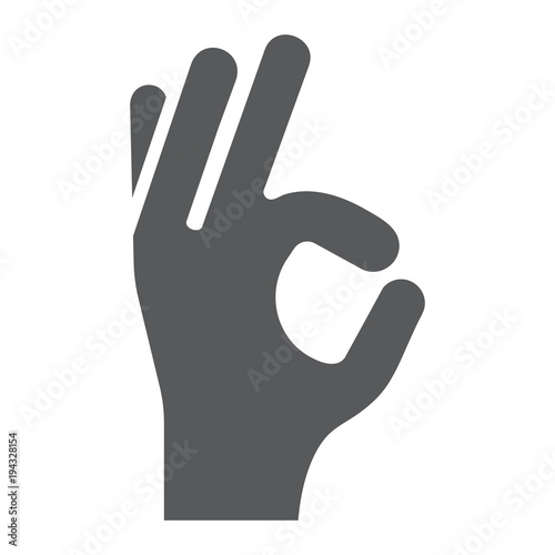 Gesture okay glyph icon, e commerce and marketing, best choice sign vector graphics, a solid pattern on a white background, eps 10.