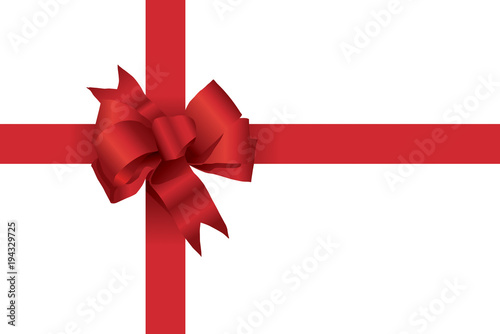 Vector red bow and ribbon for gift box or background