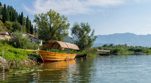 Boat on Lake Skadar  Montenegro