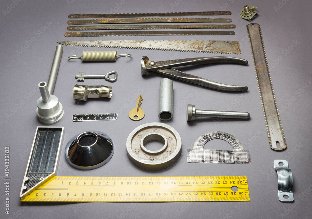 Old tools on old table. Retro Old tools on old table. Retro