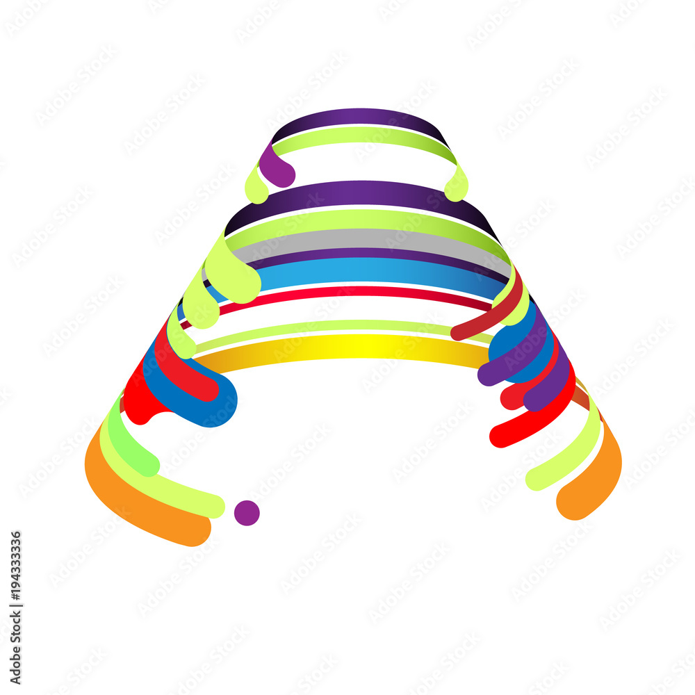 Fototapeta Modern abstraction, composition made of various rounded shapes in color. Vector illustration.