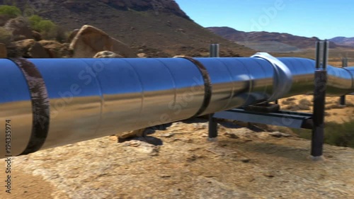 Long oil gas pipeline in desert environment