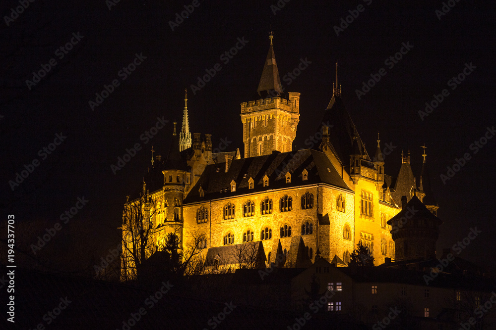wernigerode castle germany at night