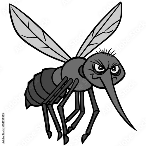 Mosquito Attack Illustration - A vector cartoon illustration of a Mosquito concept.