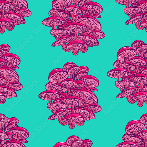bright color background of fantastic mushrooms