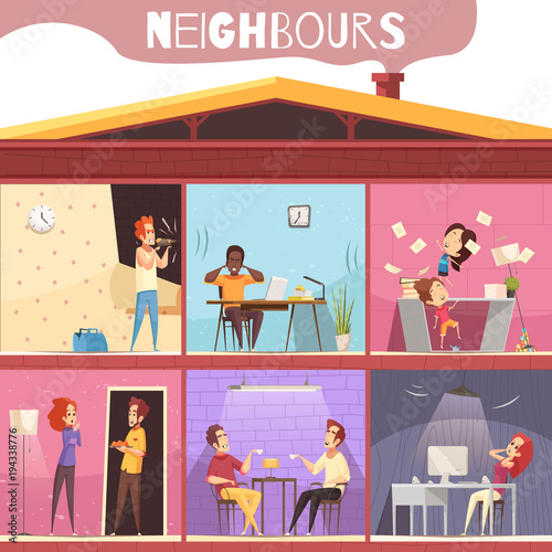 Neighbors Irritation Illustration