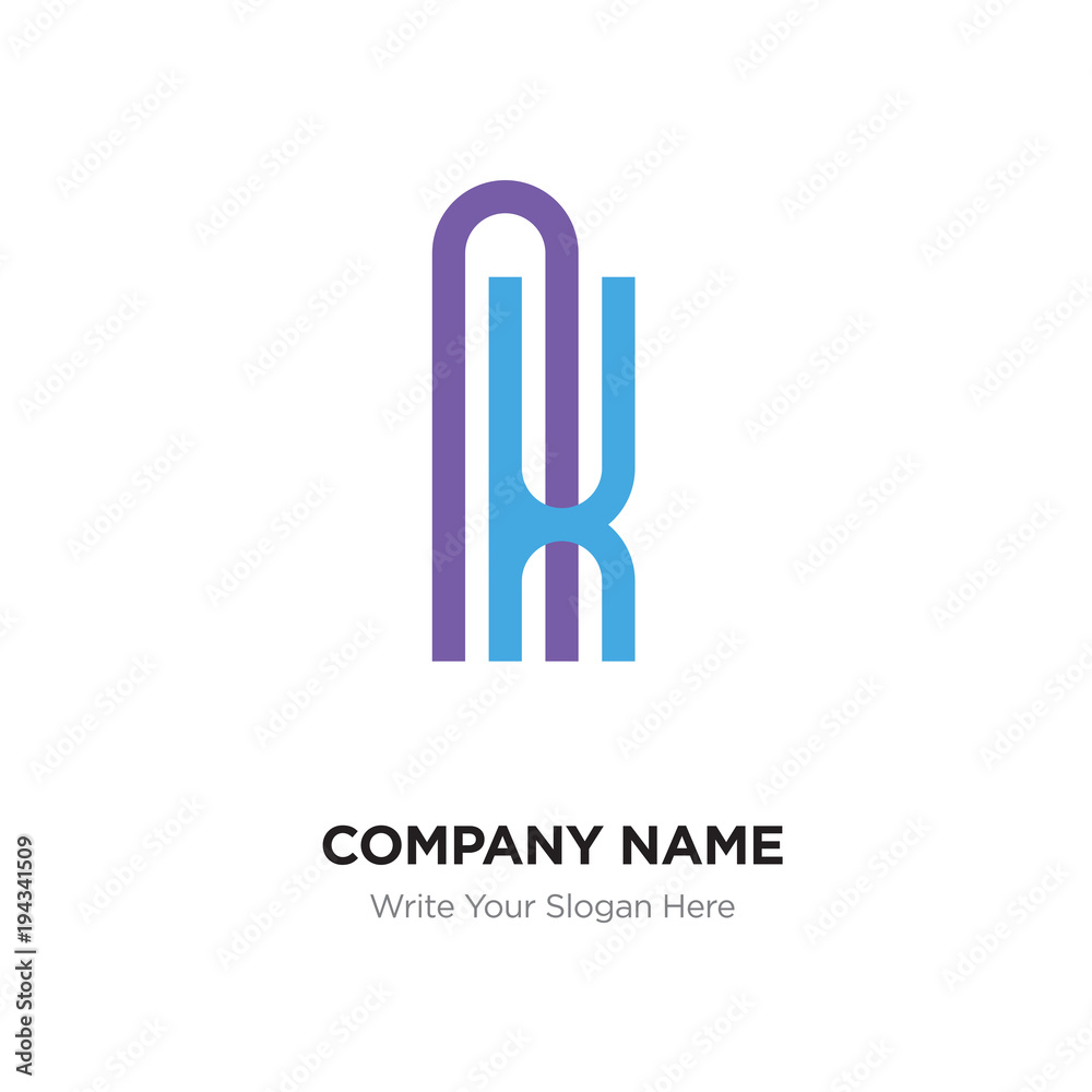 AK or KA Letter Logo with blue and purple line elements. Abstract geometric design, Elegant Alphabet logotype. AK or KA Letter Logo with blue and purple line elements. Abstract geometric design, Elegant Alphabet logotype.