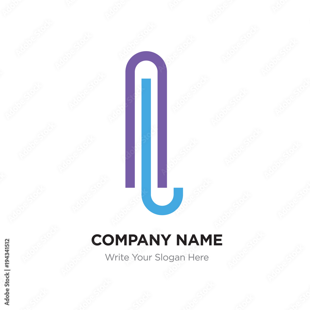AL or LA Letter Logo with blue and purple line elements. Abstract geometric design, Elegant Alphabet logotype.