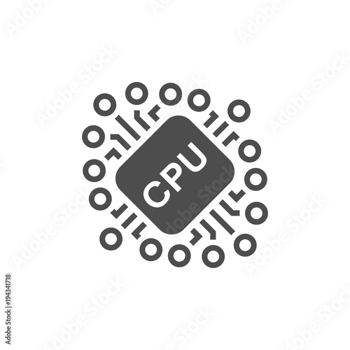 Cryptocurrency CPU Mining Icon.