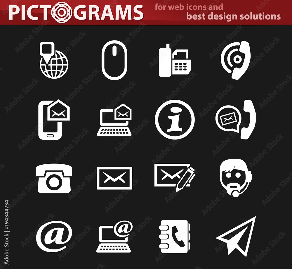 Contact us icons set Contact us icons set
