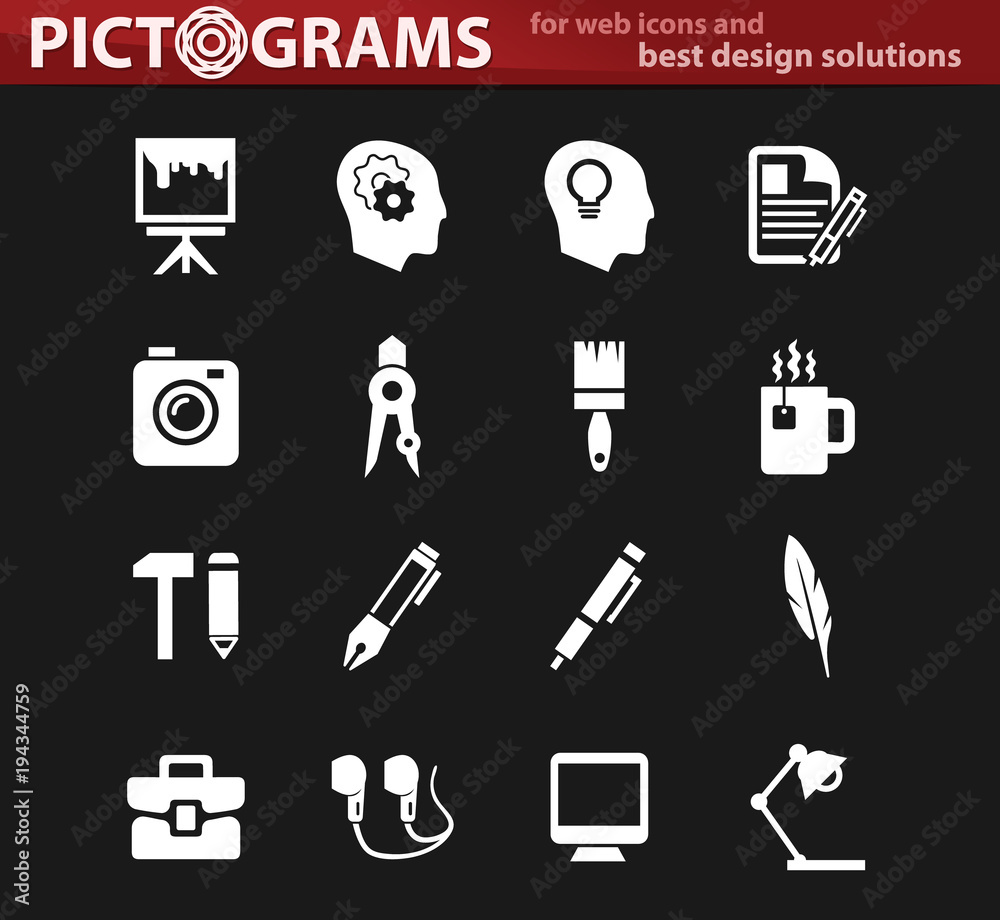 Creative process icons set Creative process icons set